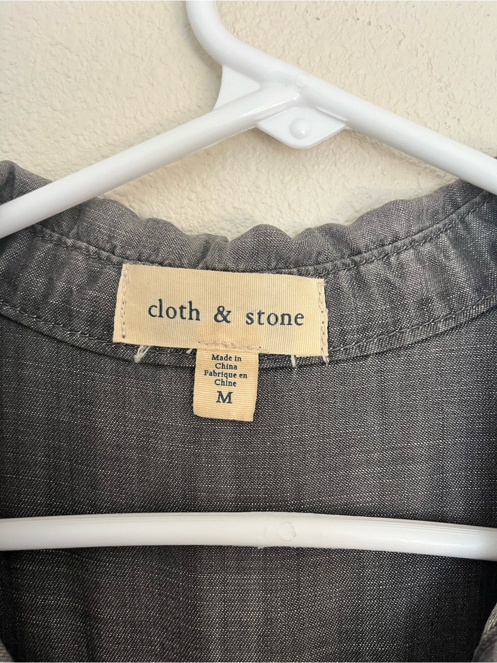 Cloth & Stone by Anthropologie Button Down Charcoal Blouse - Picture 6 of 7
